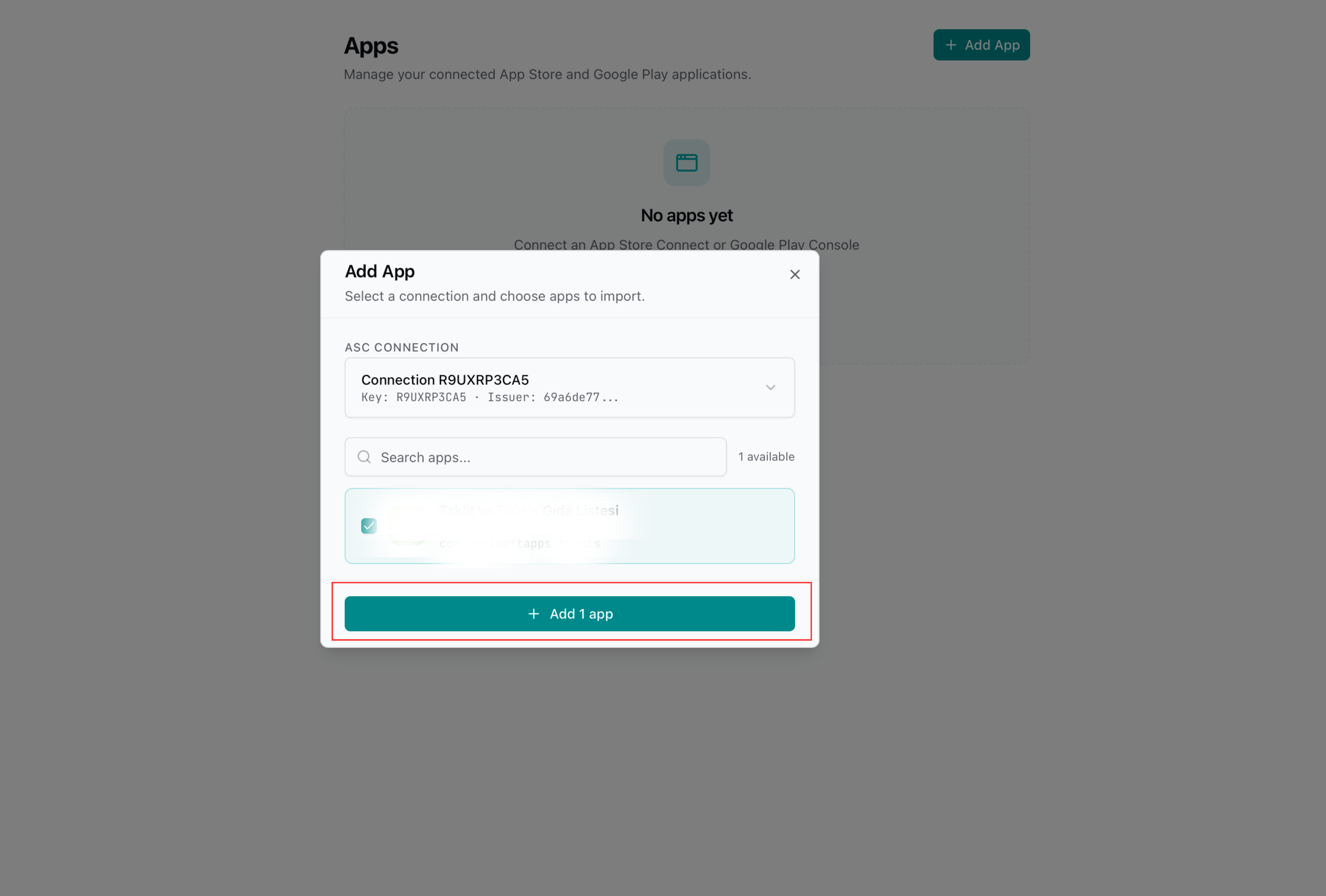 Select and add your apps